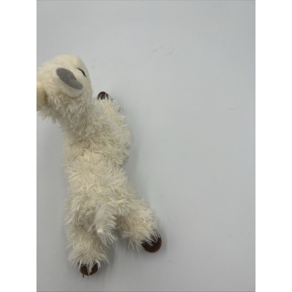 Aurora World LLAMA Stuffed Plush Animal 8" laying down off white brown feet 2019 - Picture 9 of 12